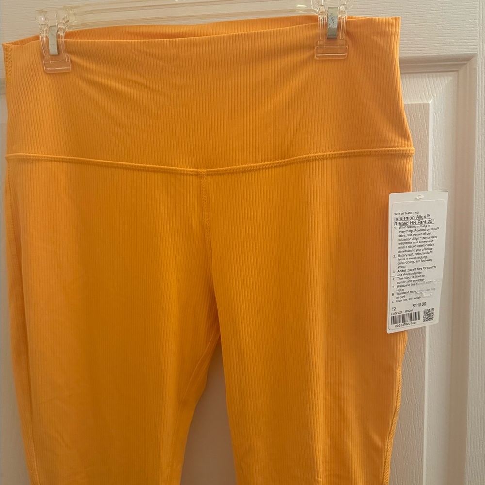 New Lululemon Align high rise ribbed pant 25” Mango Dream. Orange. Size 12 - Picture 9 of 17